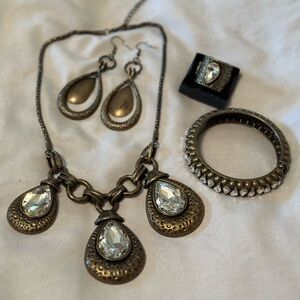 Brass  n bling 4 piece jewelry